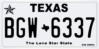 TX license plate BGW6337