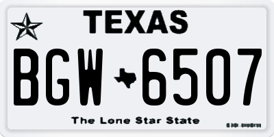 TX license plate BGW6507