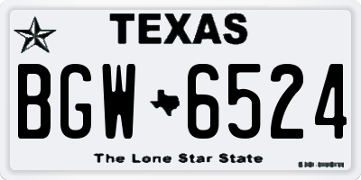 TX license plate BGW6524