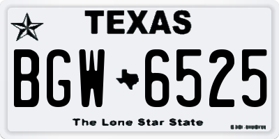 TX license plate BGW6525