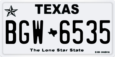 TX license plate BGW6535
