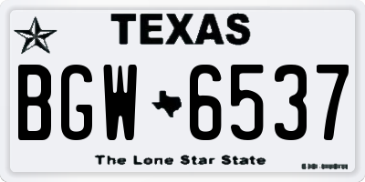 TX license plate BGW6537