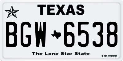 TX license plate BGW6538