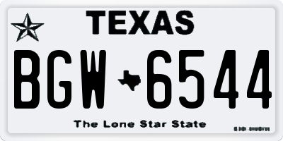 TX license plate BGW6544