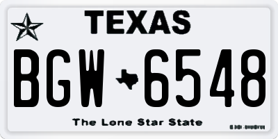 TX license plate BGW6548