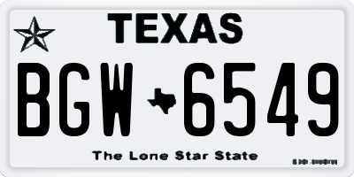 TX license plate BGW6549