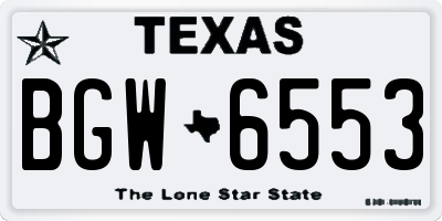 TX license plate BGW6553