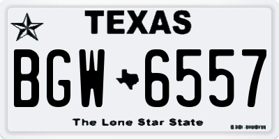 TX license plate BGW6557