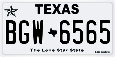 TX license plate BGW6565