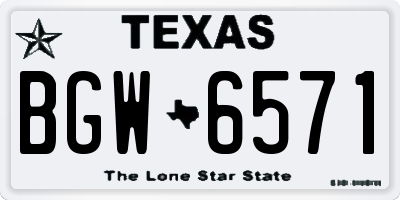 TX license plate BGW6571