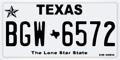 TX license plate BGW6572