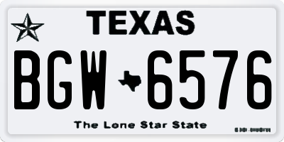 TX license plate BGW6576