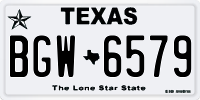 TX license plate BGW6579