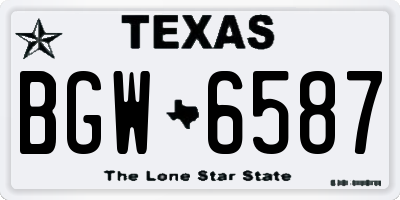 TX license plate BGW6587