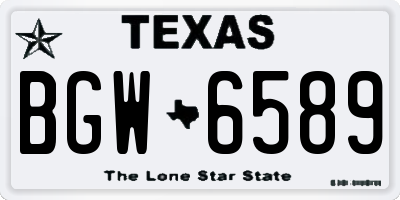 TX license plate BGW6589