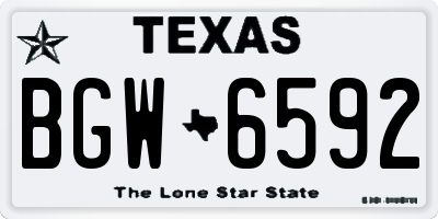 TX license plate BGW6592