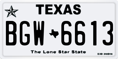 TX license plate BGW6613