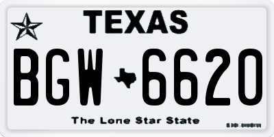 TX license plate BGW6620