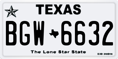 TX license plate BGW6632