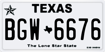 TX license plate BGW6676