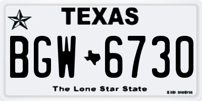 TX license plate BGW6730