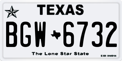 TX license plate BGW6732