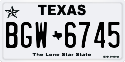 TX license plate BGW6745