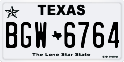 TX license plate BGW6764
