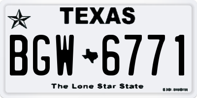 TX license plate BGW6771