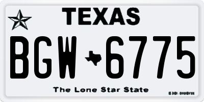 TX license plate BGW6775
