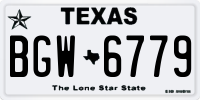 TX license plate BGW6779