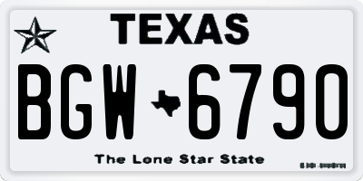 TX license plate BGW6790