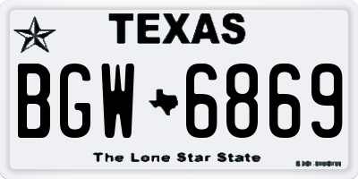TX license plate BGW6869
