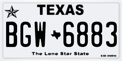 TX license plate BGW6883