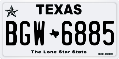 TX license plate BGW6885