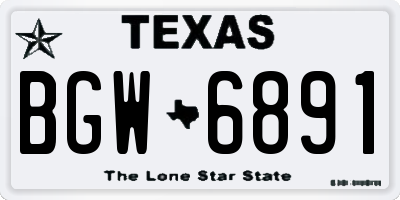 TX license plate BGW6891