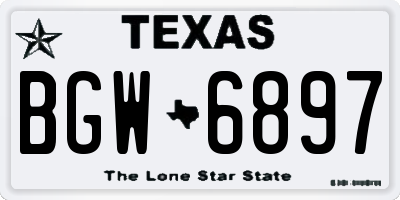 TX license plate BGW6897
