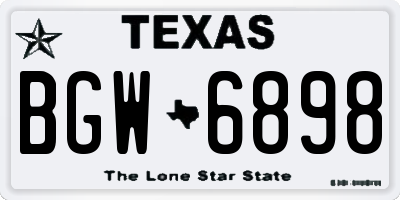 TX license plate BGW6898