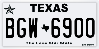 TX license plate BGW6900