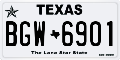 TX license plate BGW6901