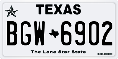 TX license plate BGW6902