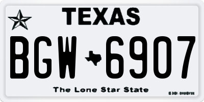 TX license plate BGW6907