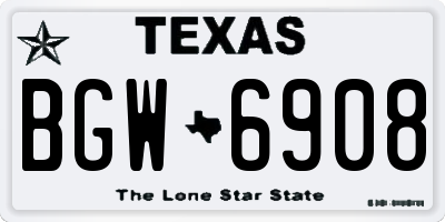 TX license plate BGW6908