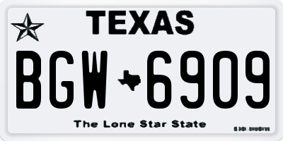 TX license plate BGW6909