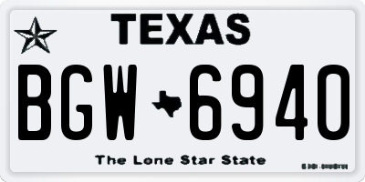 TX license plate BGW6940