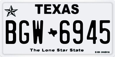 TX license plate BGW6945