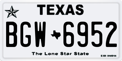 TX license plate BGW6952
