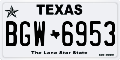 TX license plate BGW6953