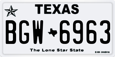 TX license plate BGW6963