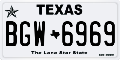 TX license plate BGW6969